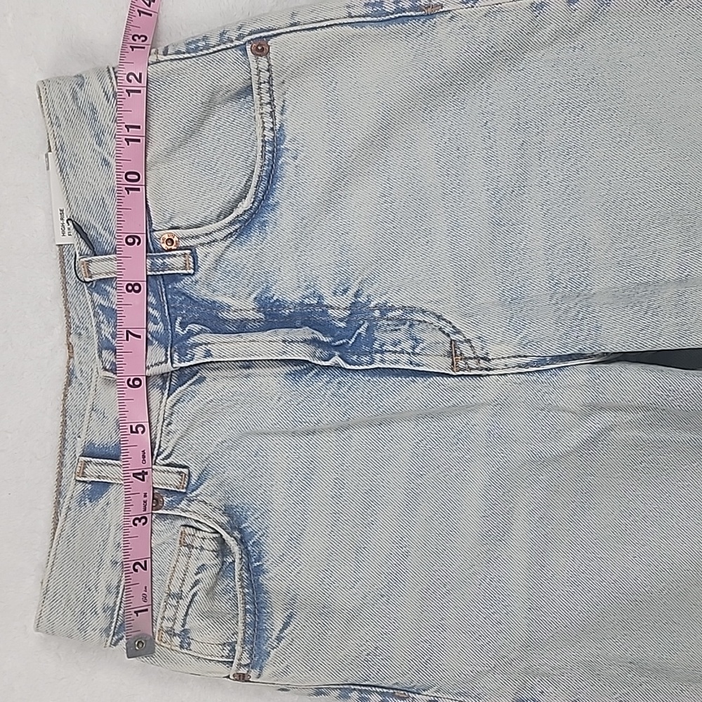 Zara High Rise Full Length Distressed Hem Jeans Brand New With Tags - Picture 5 of 16